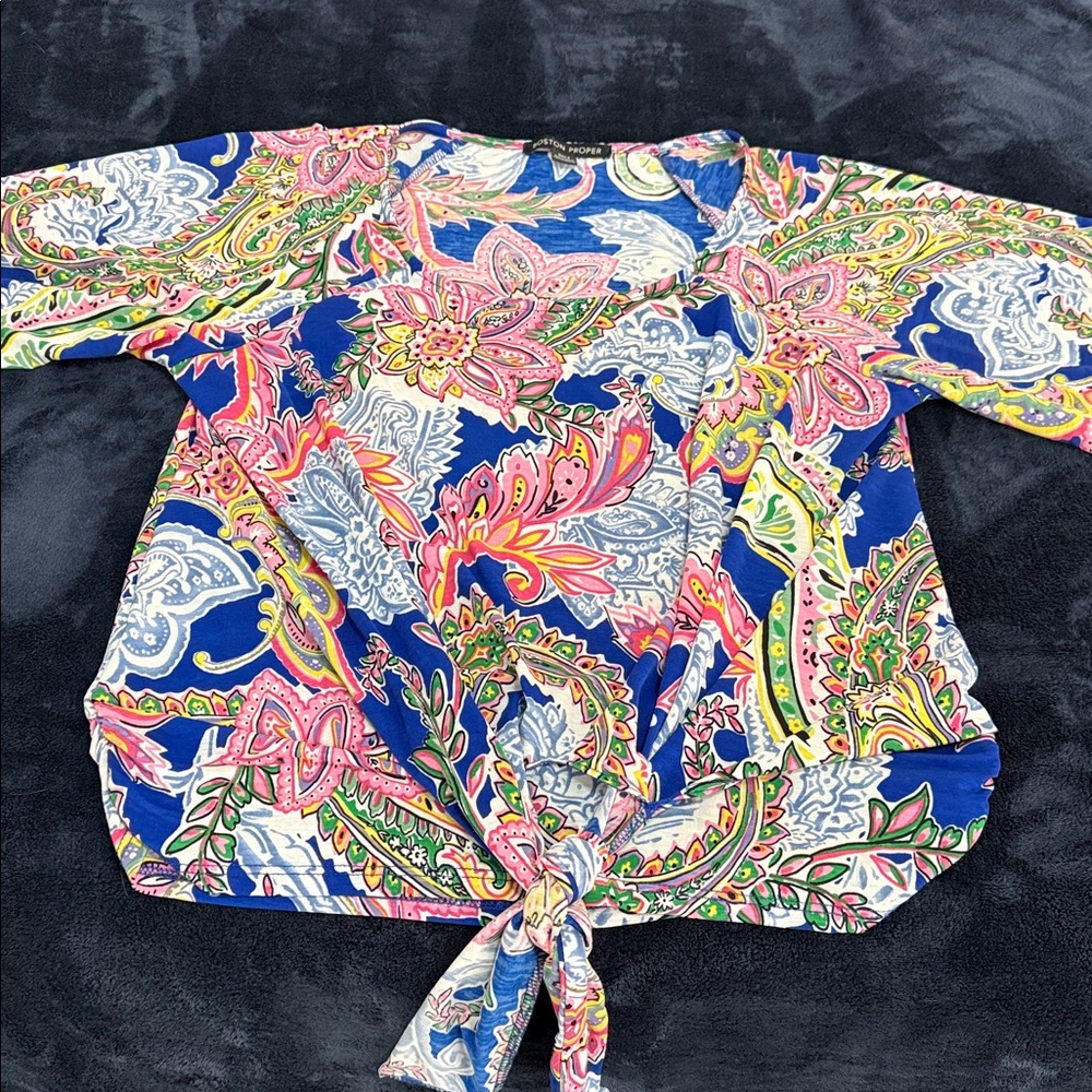Boston Proper Multicolor Paisley blouse